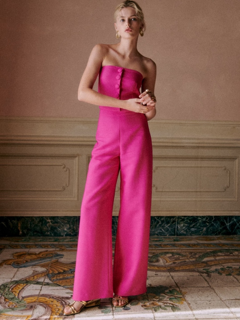 Sezane Tymo Trousers Pink - Size 6